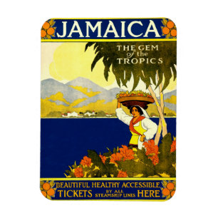 Imán Jamaica la gema del poster 1910 del viaje de las