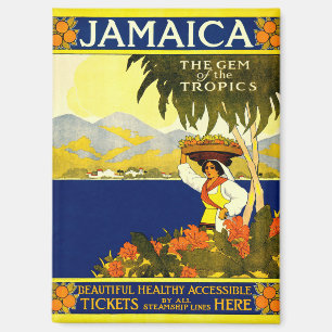 Imán Jamaica, Poster de Viajes Vintage