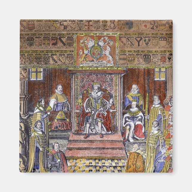 Imán James I de Inglaterra en la Corte, (Frente)