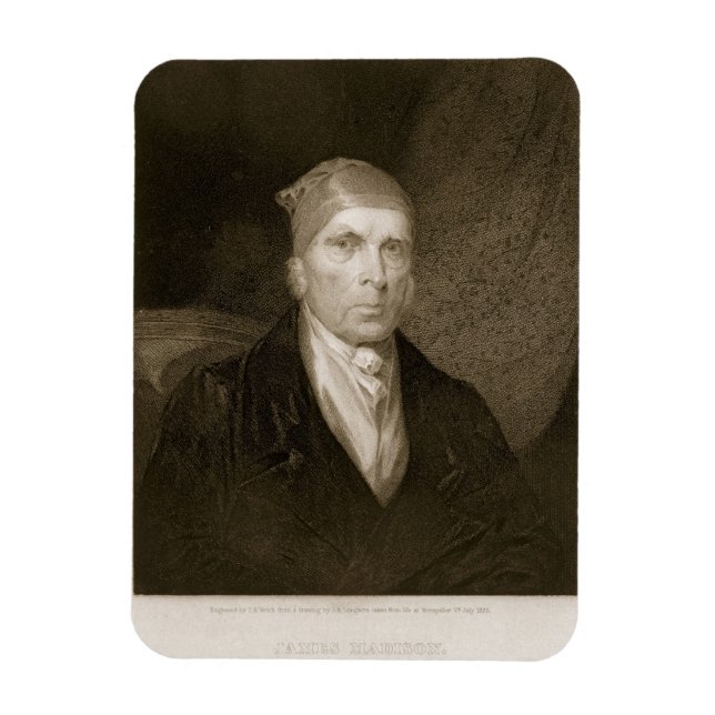 Imán James Madison, de 82 años, grabado por Thomas B. W (Vertical)