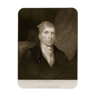 Imán James Madison envejeció 82, grabado por Thomas B.
