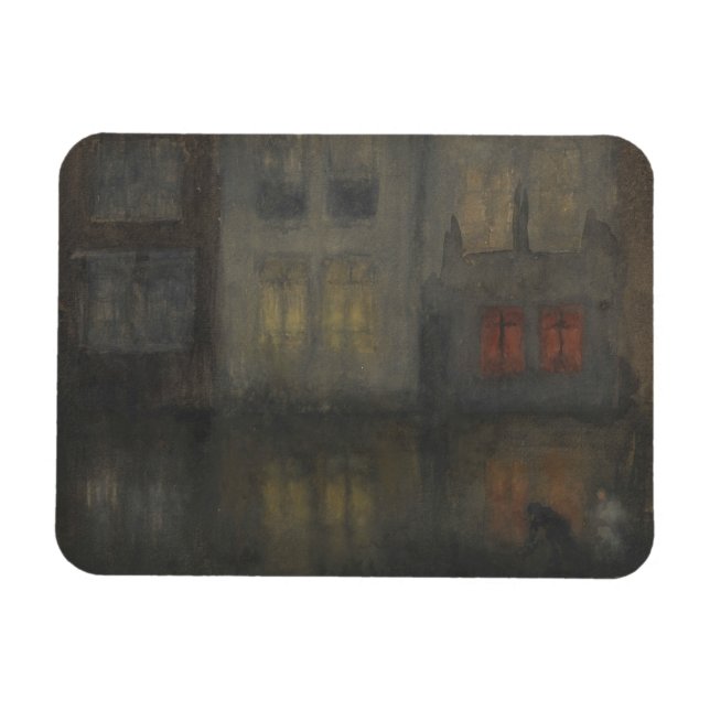 Imán James McNeill Whistler - Nocturne - Negro y Rojo (Horizontal)