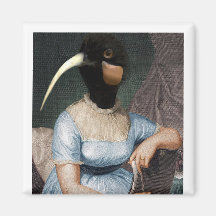 Jane Austen con cabeza de pájaro