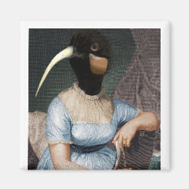 Imán Jane Austen con cabeza de pájaro