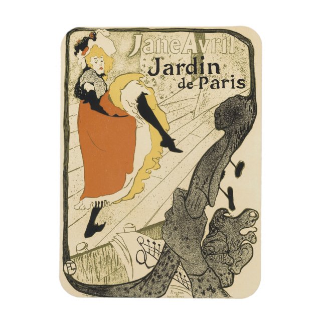 Imán Jane Avril, bailarina de Art Nouveau, de Toulouse  (Vertical)