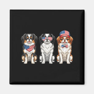 Imán Japanese Chin 4 de Julio Bandera Americana Perro