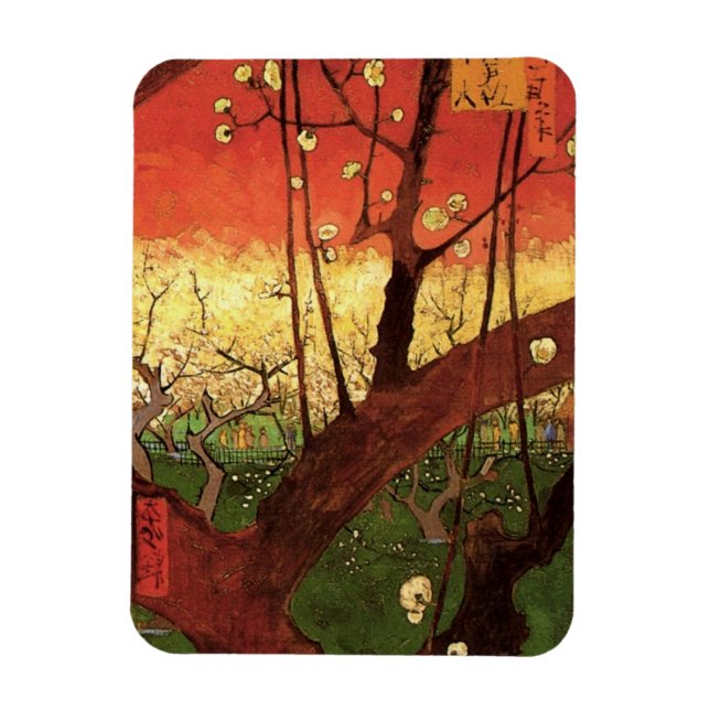 Imán Japón: Árbol de ciruelas floridas por Vincent van  (Vertical)
