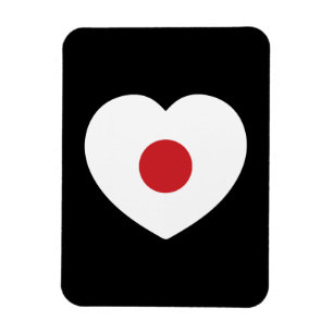 Imán Japón   Corazón de la bandera japonesa
