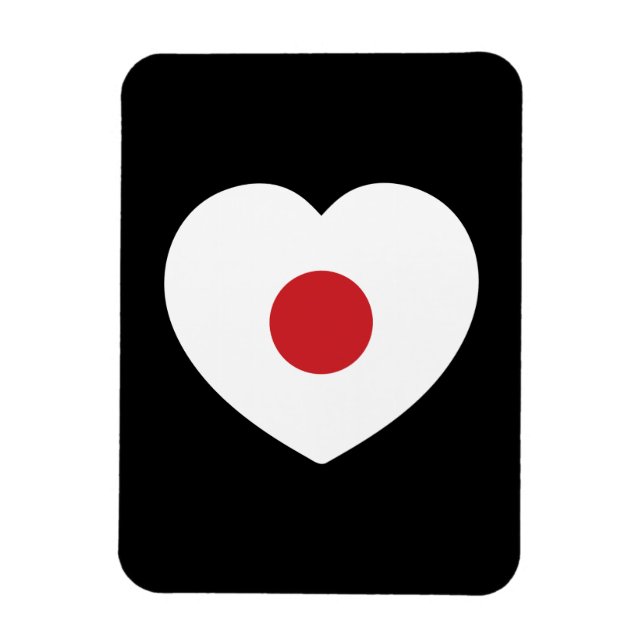 Imán Japón | Corazón de la bandera japonesa (Vertical)