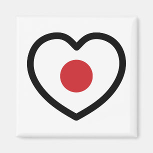 Imán Japón   Corazón de la bandera japonesa