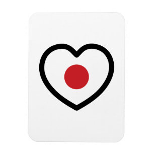 Imán Japón   Corazón de la bandera japonesa