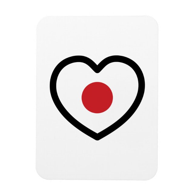 Imán Japón | Corazón de la bandera japonesa (Vertical)