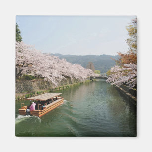 Imán Japón, Kyoto. Vista de flores en el barco