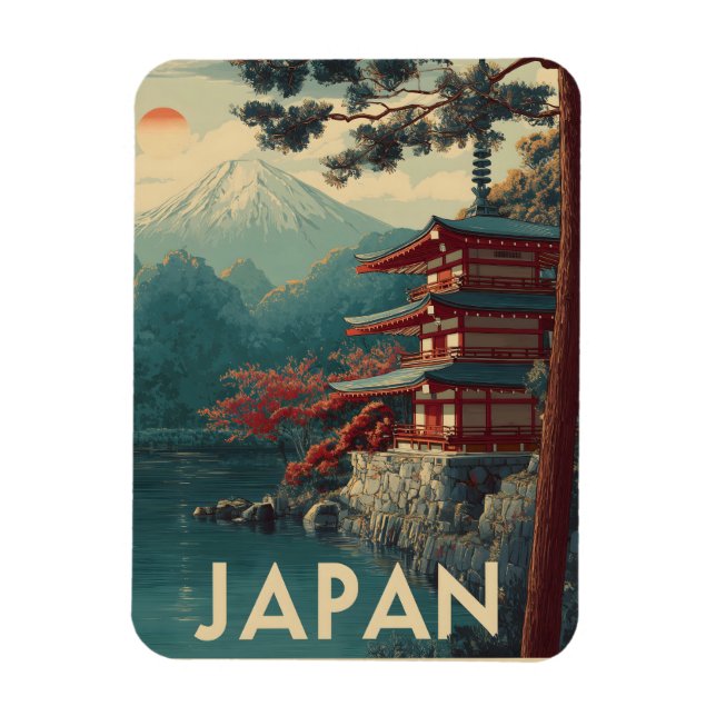 Imán Japón Monte Fuji vintage (Vertical)