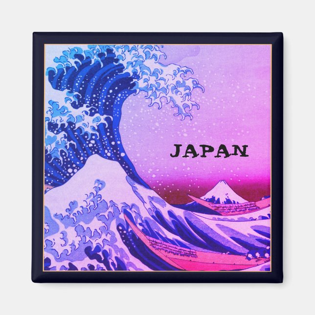 Imán Japón y el arte japonés / Gran ola de Kanagawa (Frente)