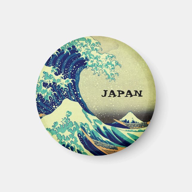 Imán Japón y el arte japonés / Gran ola de Kanagawa (Frente)