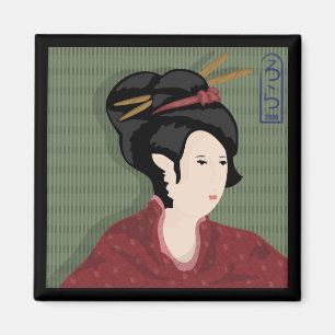 Imán japonés del chica