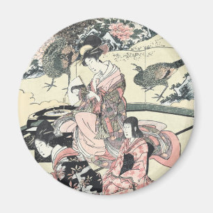 Imán Japonés Ukiyo-e Daimyo ningún okuzashiki por