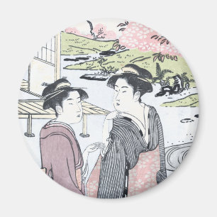 Imán Japonés Ukiyo-e Niwa ningún hanami por Eishi