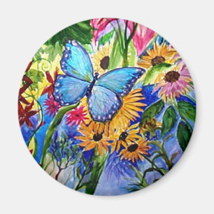 Imán Jardín azul de la mariposa