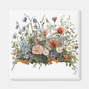 Imán Jardín botánico de flores de pradera silvestre
