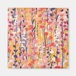 Imán Jardín Botánico Floral Abstracto de Flores Silvest