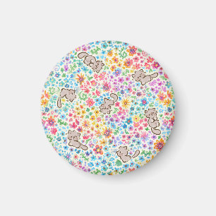 Imán Jardín Caprichoso de Pebble Gato Gris y Floral Bri