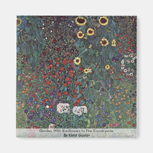 Imán Jardín Con Sunflower En El Campo