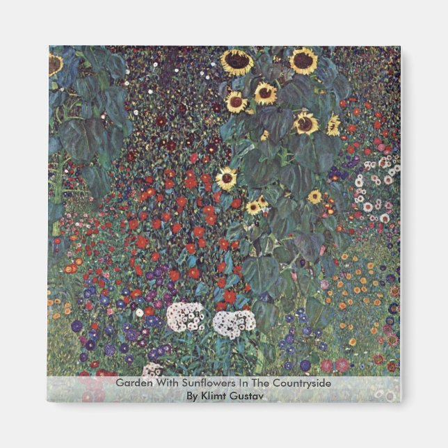 Imán Jardín Con Sunflower En El Campo (Frente)