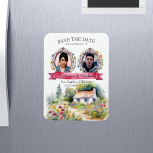 Imán Jardín de Acuarela Flores Silvestres Fotografía de