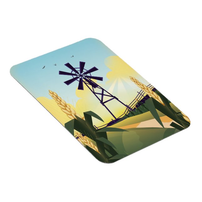 Imán Jardín de cultivo y molino de viento (Lado Derecho)