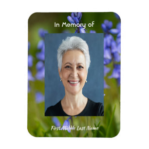Imán Jardín de flores de campanillas azules Recuerdo co