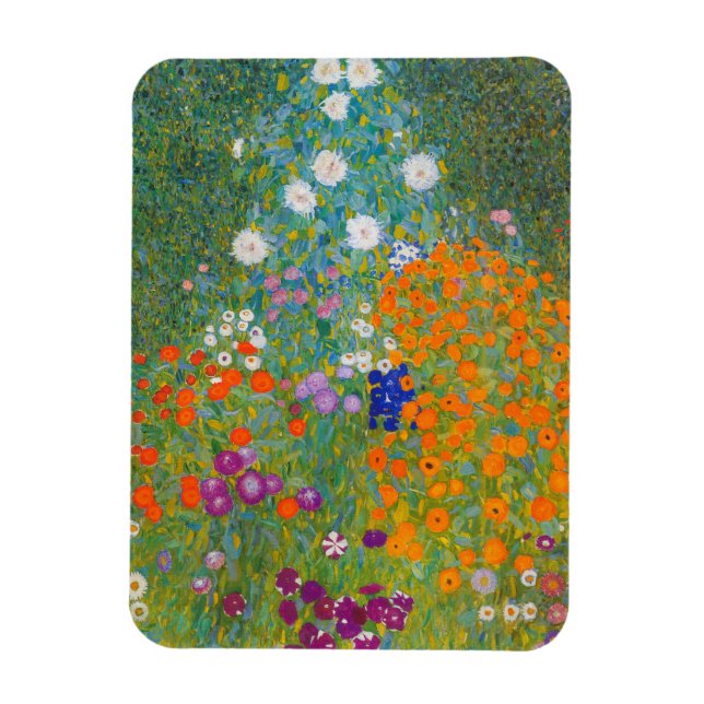 Imán Jardín de flores de Gustav Klimt (Vertical)