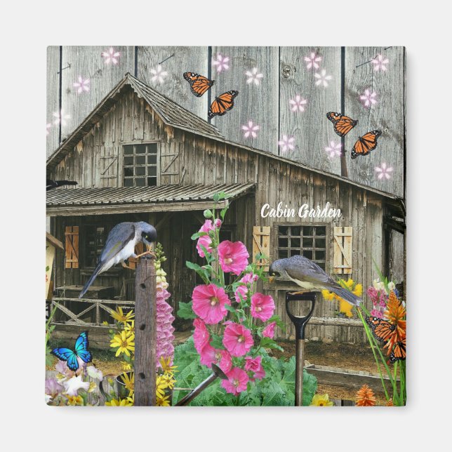 Imán Jardín de flores de la cabina (Frente)