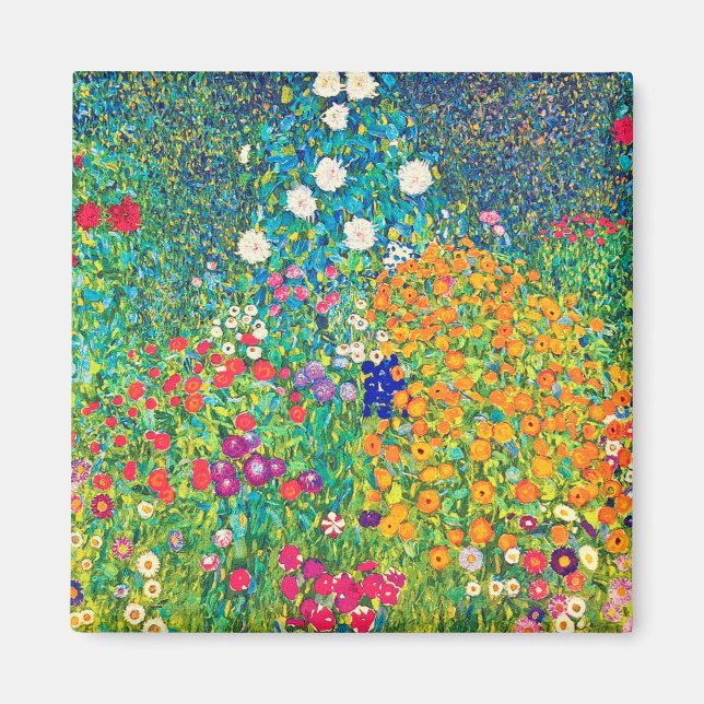 Imán Jardín de flores, Gustav Klimt (Frente)