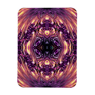 Imán Jardín de flores moradas en fractal solar