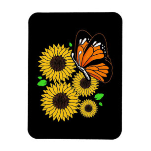 Imán Jardín de girasoles de mariposa