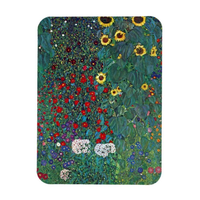 Imán Jardín de granjero con Girasol de Klimt, Flores Vi (Vertical)