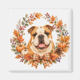 Imán Jardín de Otoño del Bulldog Inglés