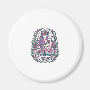 Imán Jardín de Unicornios Bruja Unicornio Ropa Colorida