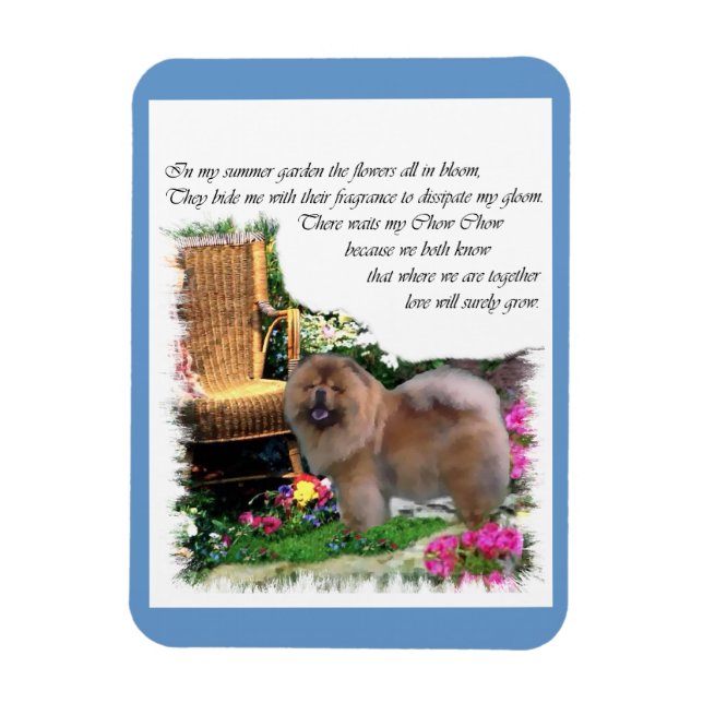 Imán Jardín de verano Chow Chow (Vertical)
