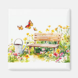 Imán Jardín de verano con mariposas