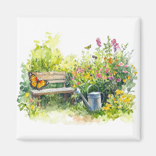 Imán Jardín de verano con mariposas