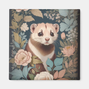 Imán Jardín floral elegante de Cute Ferret