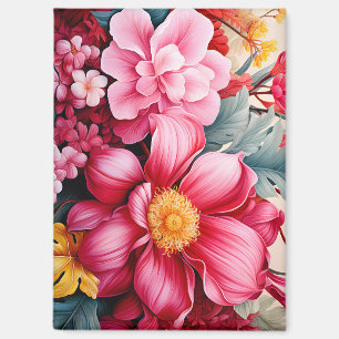 Imán Jardín floral tropical rosa exótico