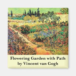 Imán Jardín florido con sendero de Vincent van Gogh