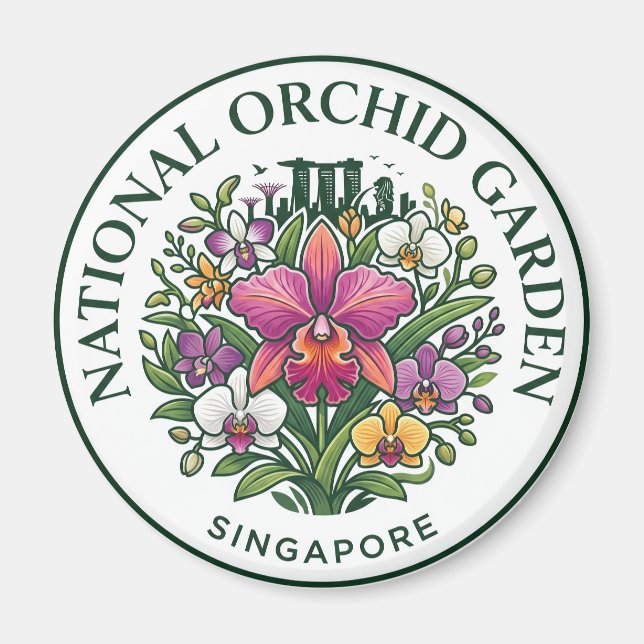 Imán Jardín Nacional de Orquídeas Singapur Singapur (Frente)