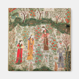 Imán Jardín persa, siglo XV (w/c en el papel)