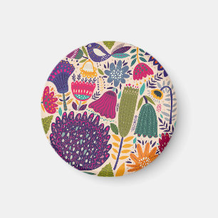 Imán Jardín tropical: colección de patrones de primaver