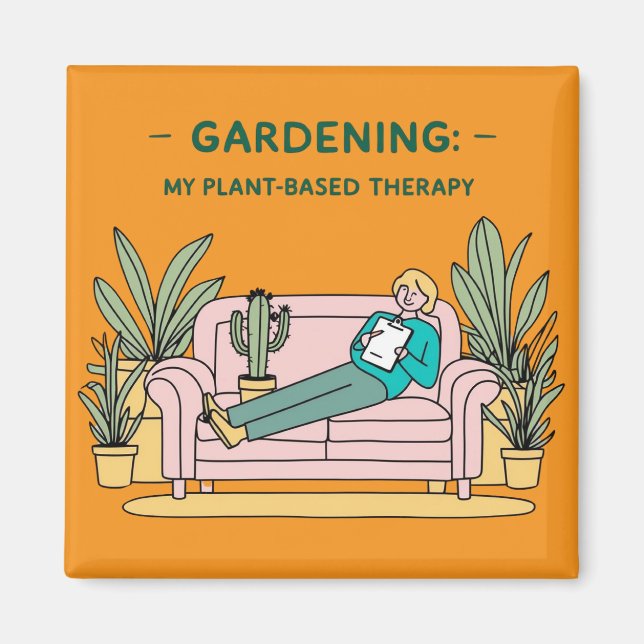 Imán - jardinería naranja (Frente)